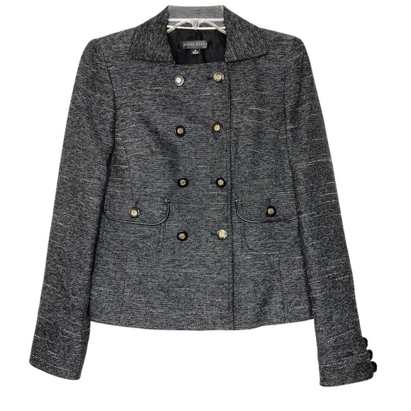 Anne Klein Jackets & Blazers - ANNE KLEIN - Double Breasted Black & White Square Neck Button Blazer - Size 4
